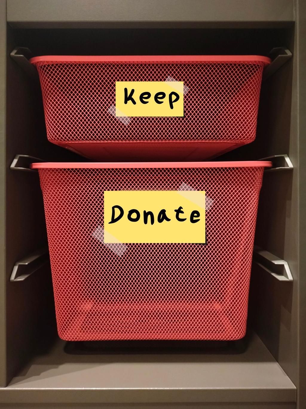 Keep and Donate sorting bins for Toronto estate cleanout and GTA donation coordination service